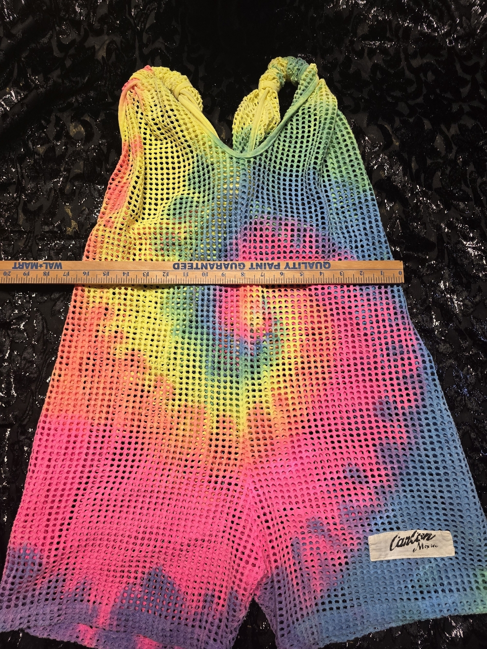 Vintage rare Hard To Find mexico 80s Tye DYe Suit Romper Mesh Hippie Beach